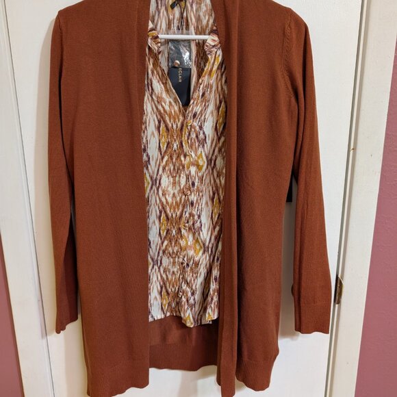 NWT Eclair multi-color brown blouse - Picture 6 of 7